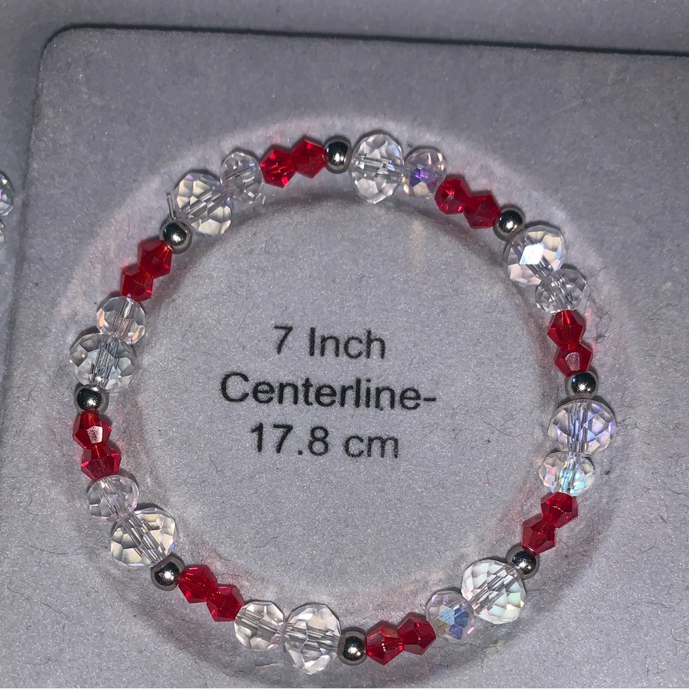 Aurora borealis with silver balls Crystal Bracelet nwot